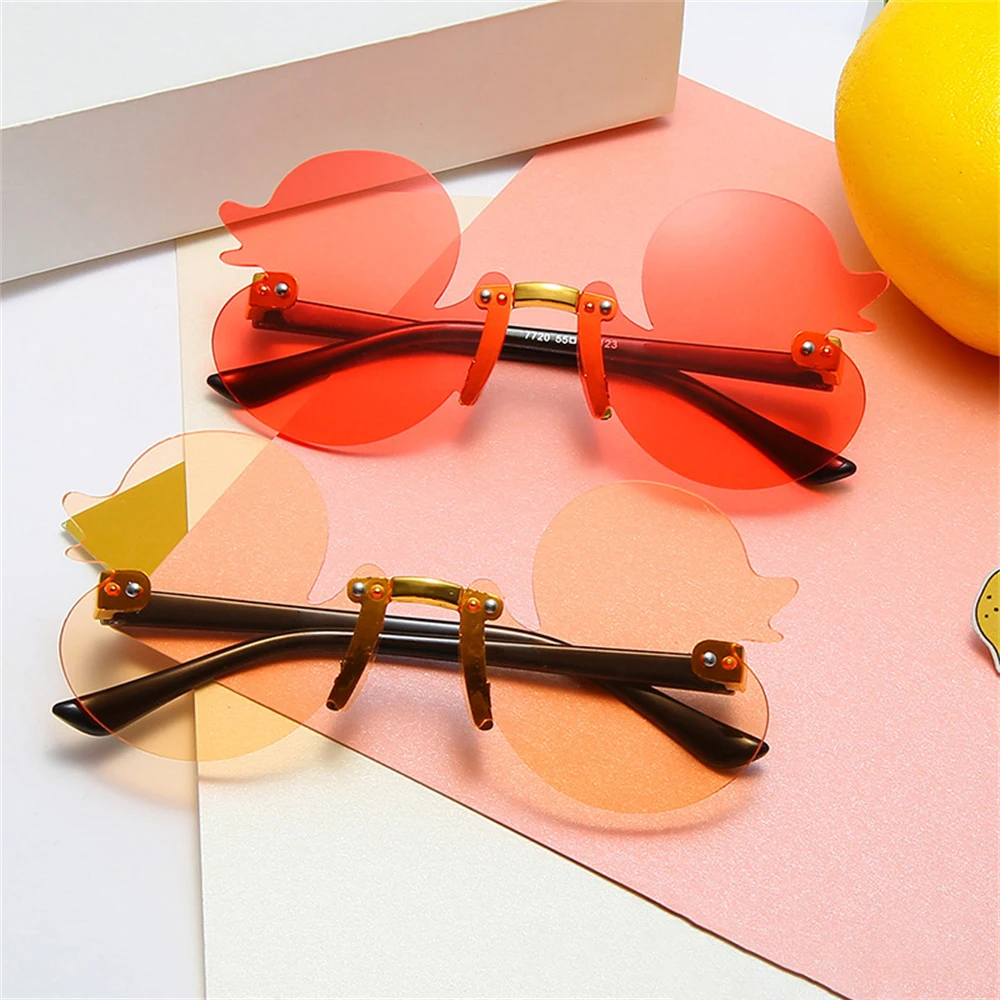Fashion Children'S Sunglass Rimless Cartoon Duck Shape Sunshade Anti-Ultraviolet Glasses Party Decorative Glasses Child Kids kids sunglasses children sunglasses