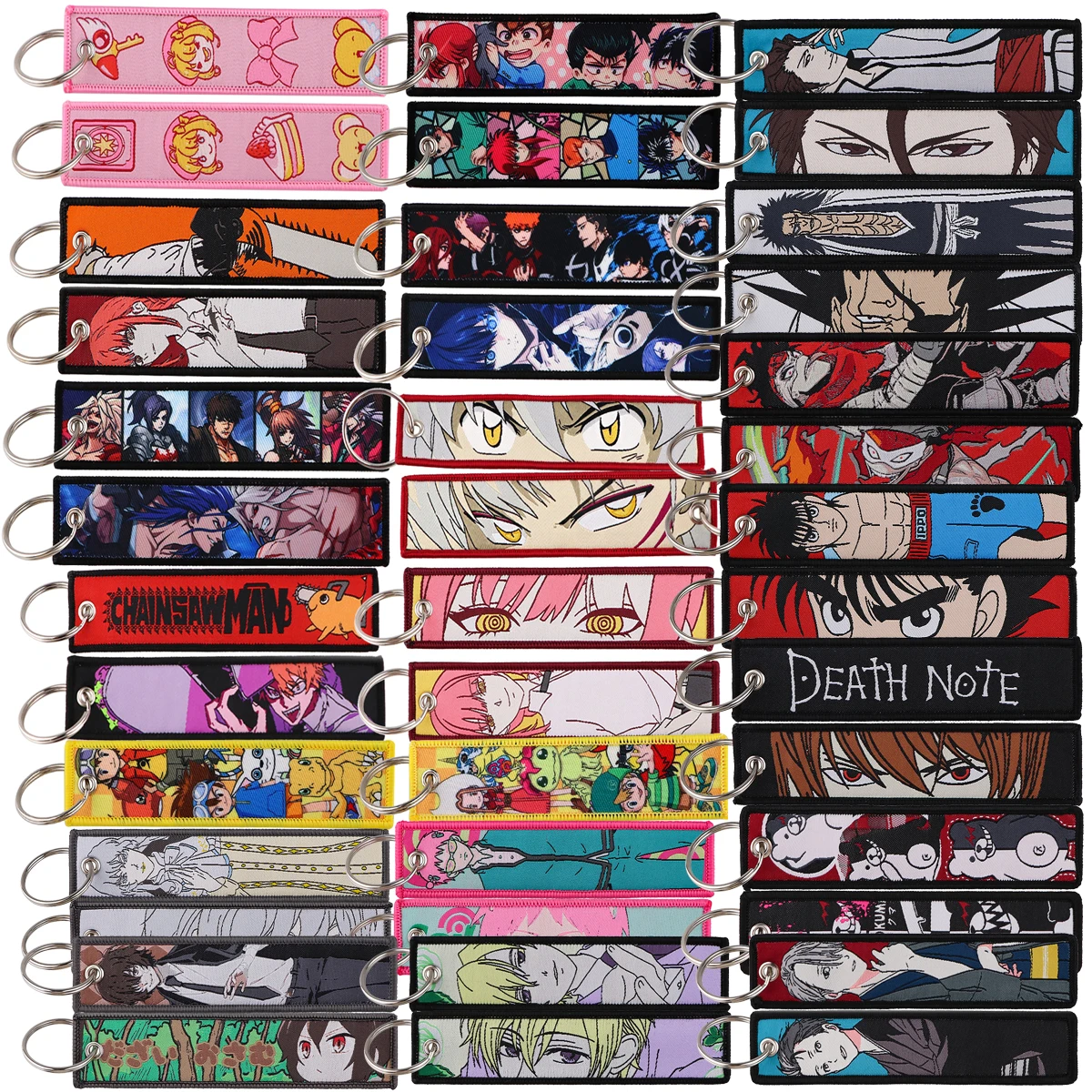 Брелки для мужчин, брелки с вышивкой, брелок для ключей, автомобильный брелок, аниме аксессуары llaveros