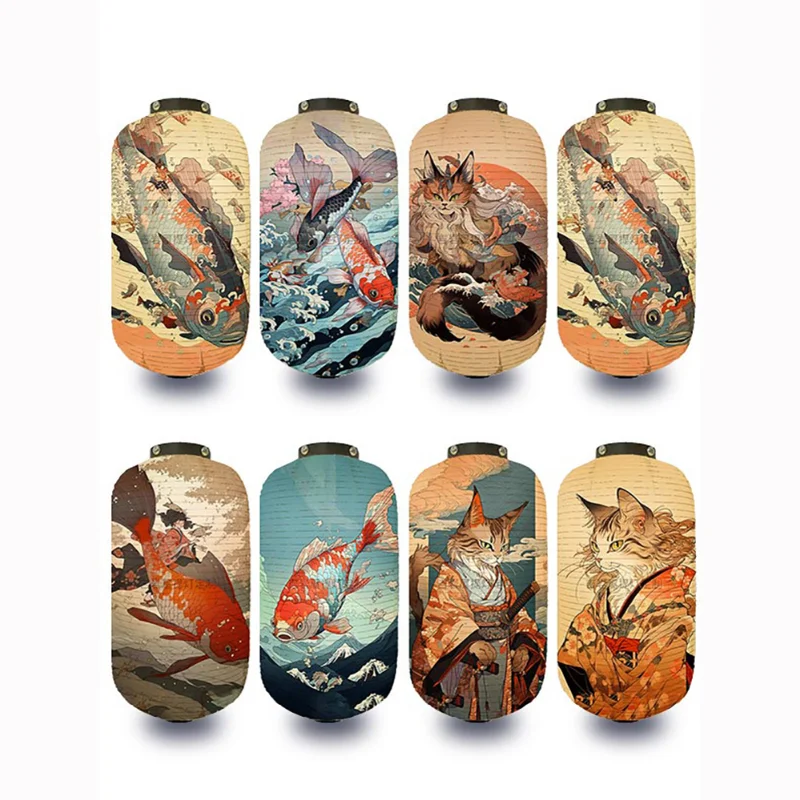 

Бумажный фонарь в японском традиционном стиле, красивая Подвесная лампа укиё-э, ресторан, паб, Izakaya, кухня рекламный знак магазина