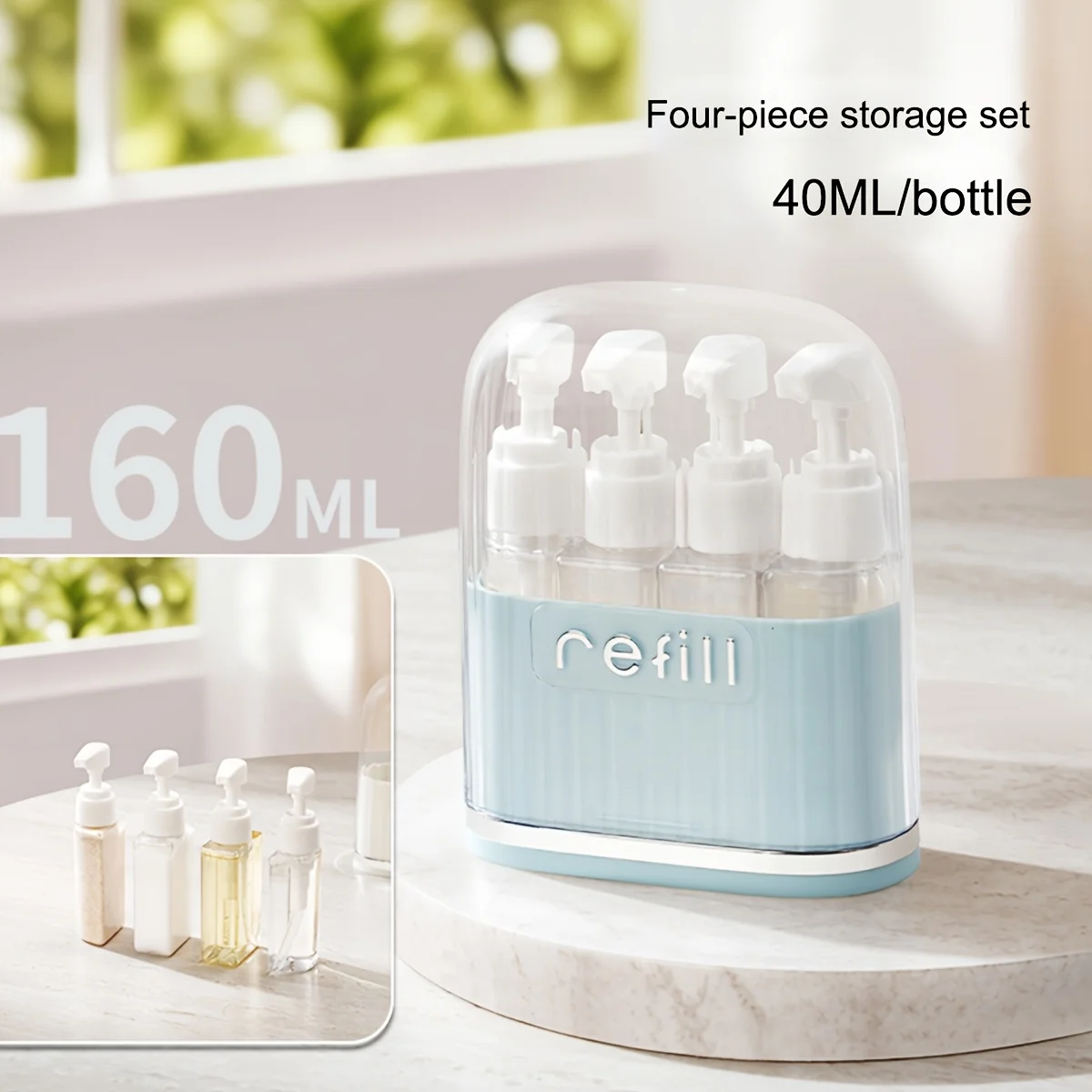 Compact Refillable Travel Toiletry Bottle Set with Labels - Available in 2 or 4 Pieces