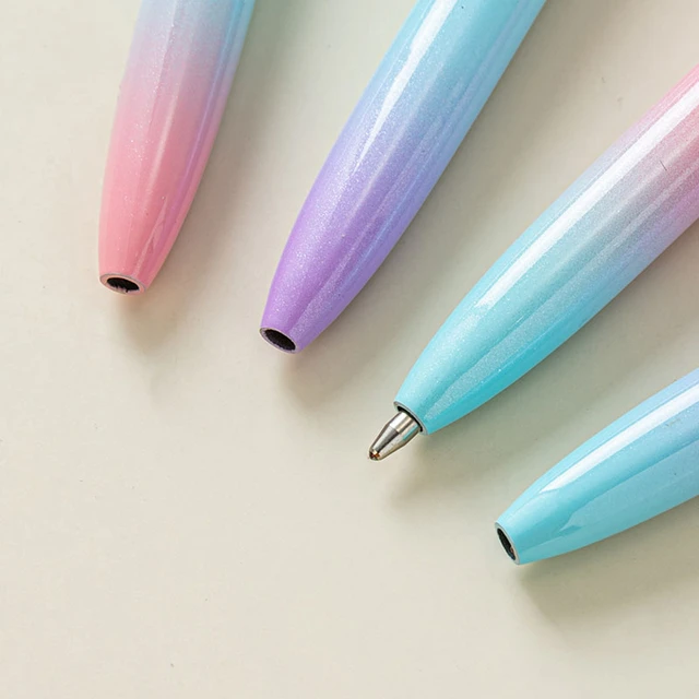 Rainbow Color Metallic Ballpoint Pen Retractable Ball Pens Office  Stationery School Supplies Wedding Christmas Gift - AliExpress