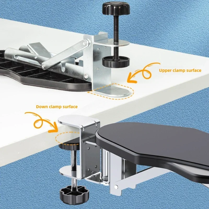 Computer Desk Arm Rest Pad Foldable Ergonomic Wrist Rest Support for Keyboard Armrest Extender Rotating Mouse Pad Holder Rack