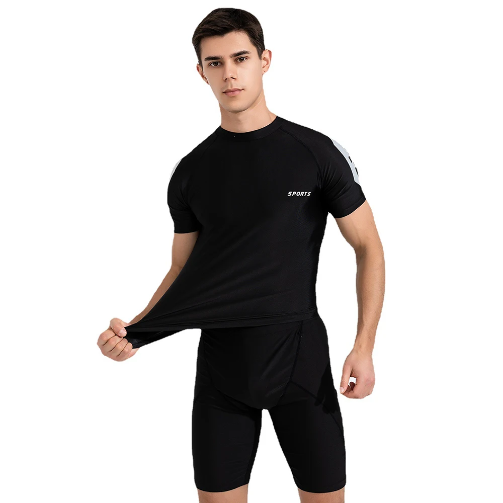 

Men's 2023 New Quick Dry Short Sleeve Rash Guard Swimsuit Tops Swimming Suit UPF 50+ Beach Rash Guard Diving Surfing Shirt For