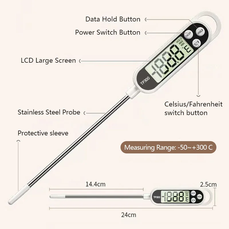 Kitchen Food Baking Digital Thermometer Electronic Probe Type Digital Display Cooking Liquid Grill Oven Thermometer 3
