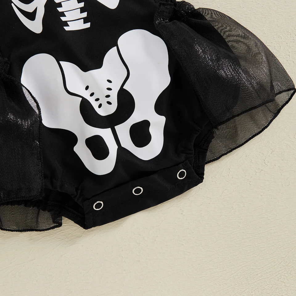 Combinaison Halloween Pour Bébé - Barboteuse Avec Volants Et Motifs, Fille Et Garçon, Naissance à 24 Mois