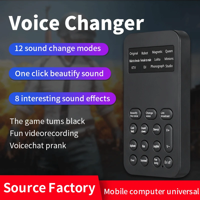 condenser microphone 12 Modes Voice Changer Live Streaming Sound Changes Microphone Mini Portable Voice Modulator for Smartphone PC Tablet Laptop best microphone for streaming