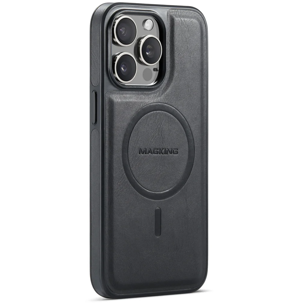 1PC Premium Magnetic PU Leather Case iPhone 17e 16 15 14 13 12 ProMax 17 Pro Max Shockproof Cover