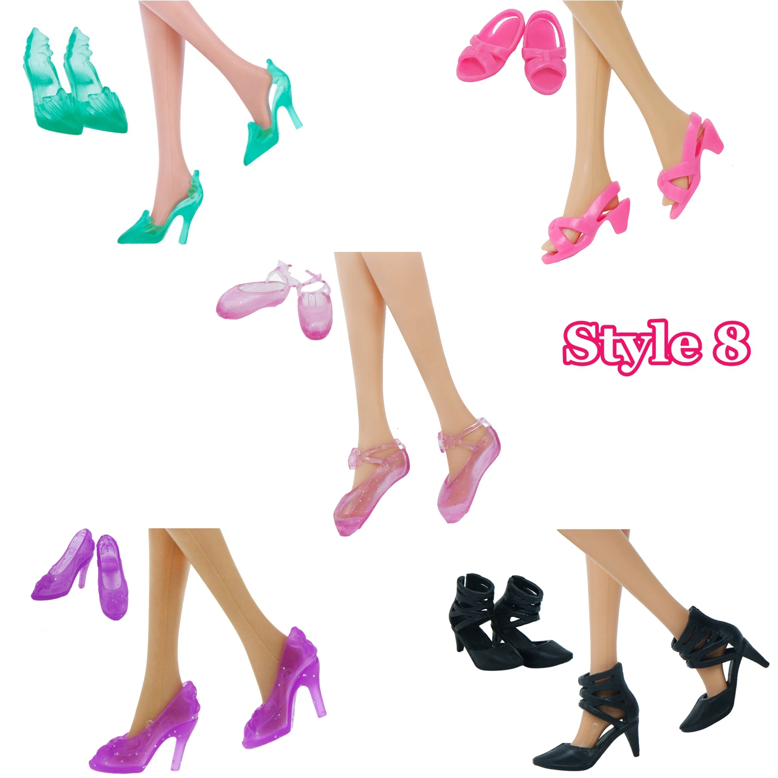 5 Pcs/Set High Quality Doll Shoes Doll Boots Mini Flat Shoes Casual Sandals Ballet Dance Accessories for Barbie Toys