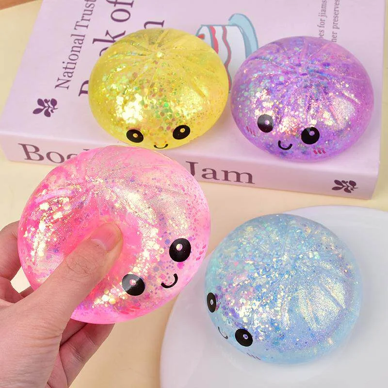 Viral Hidden Design 1-4Pcs Glitt Bead Squishy, Blind Box With Box, Realistic Bun & Dumpling Squeeze Toy, Stress_voghion.com