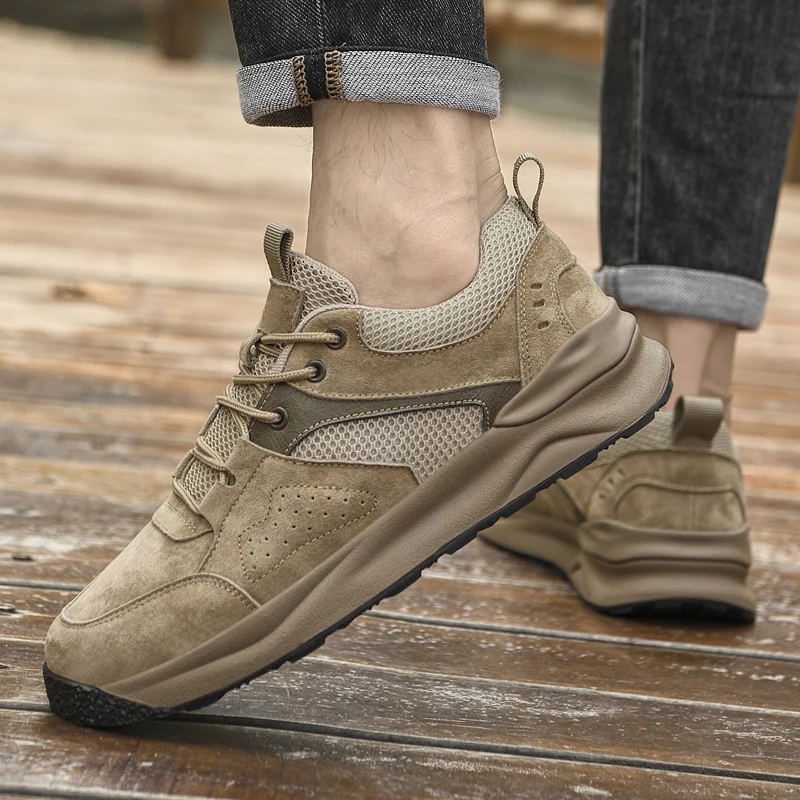 Herren Freizeitschuhe Aus Leder, Leicht Und Atmungsaktiv_voghion.com