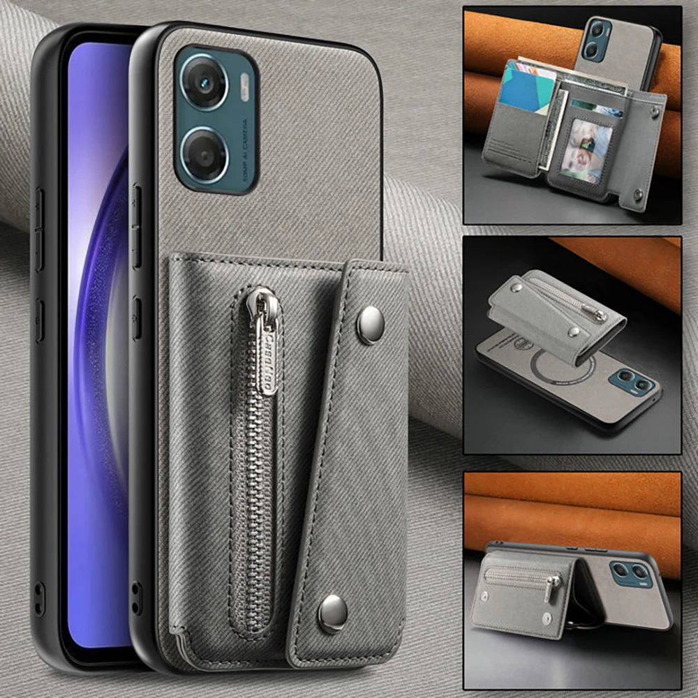 Zipper Leather Wallet Cover - Premium 2-in-1 Design