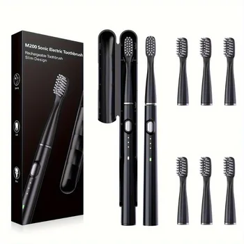 성인용 음파 전동 칫솔, USB 충전식, 3 가지 모드, 치아 청소용 초음파 브러시, Sarmocare M200 여행