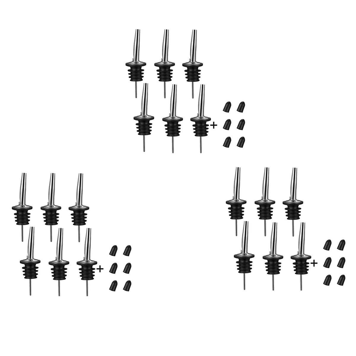 

Стопперы из нержавеющей стали 18 шт., скоростной наполнитель, носик для ликера и уксуса, конический стопорный носик, с герметичными колпачками для пыли
