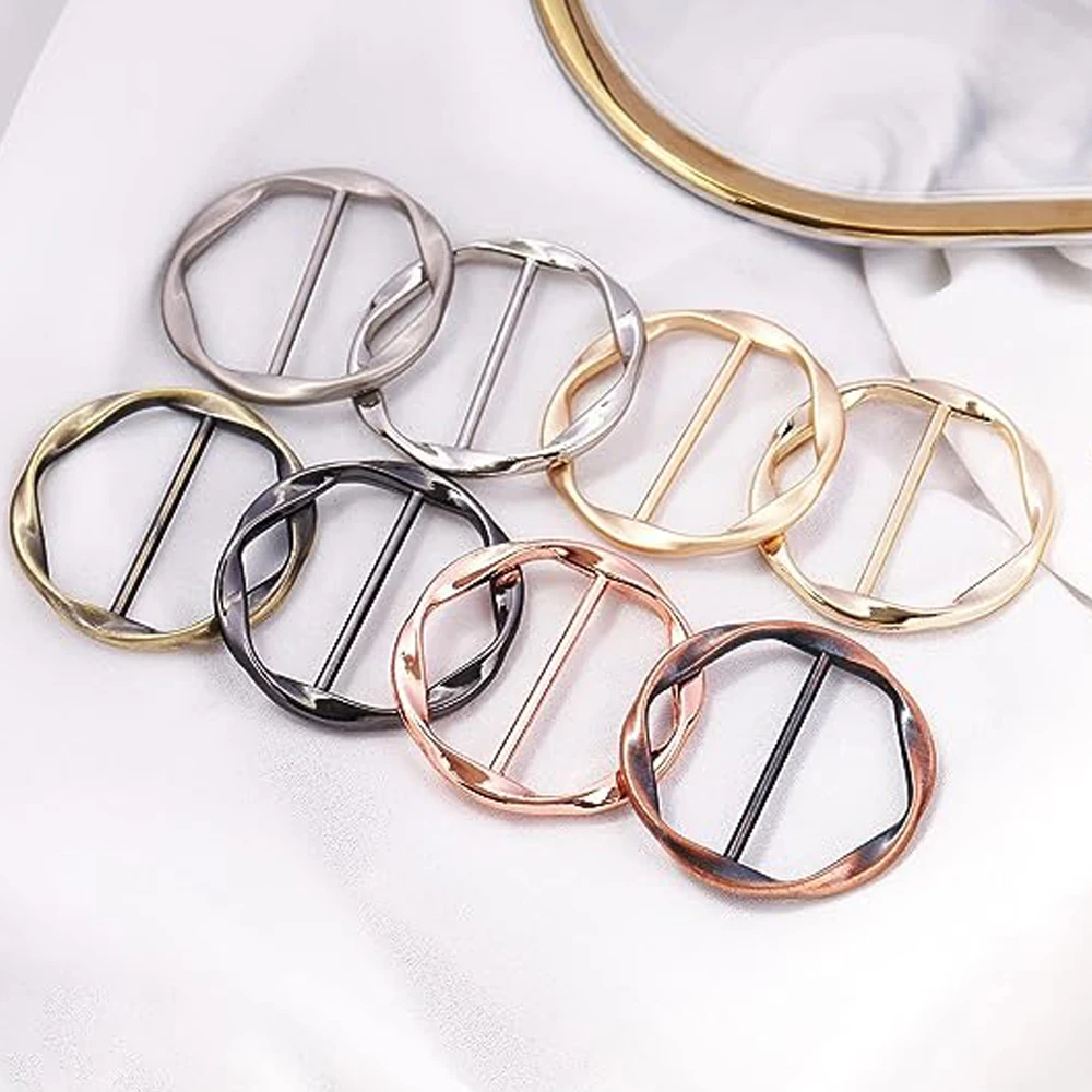 Description Picture 4 of item2PCS Scarf Clips and Ring T Shirt Clip for Women Fashion Metal Circle Buckle Clothing Ring Wrap Holders Clothes Hat Belt Decor