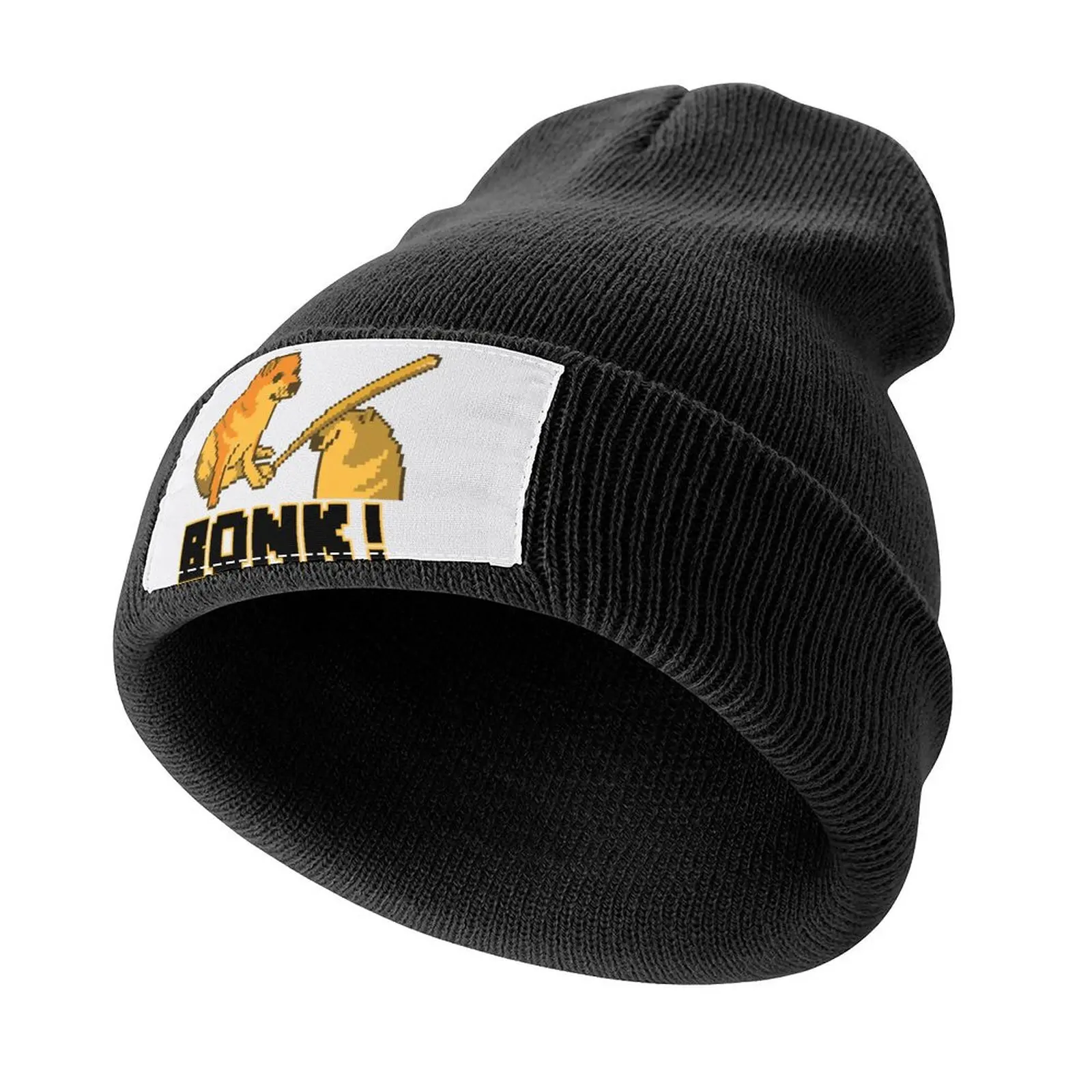 

Cheems Bonk Meme PixelArt Knitted Cap Beach Beach Outing Cap Women's Men's