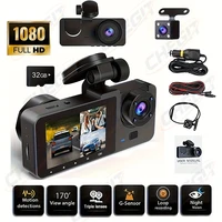 Caméra de tableau de bord 2/3 canaux pour voiture, boîte noire, WiFi DVR HD 1080P, vidéo avant intégrée et arrière avec Vision nocturne IR, accessoires de voiture 1