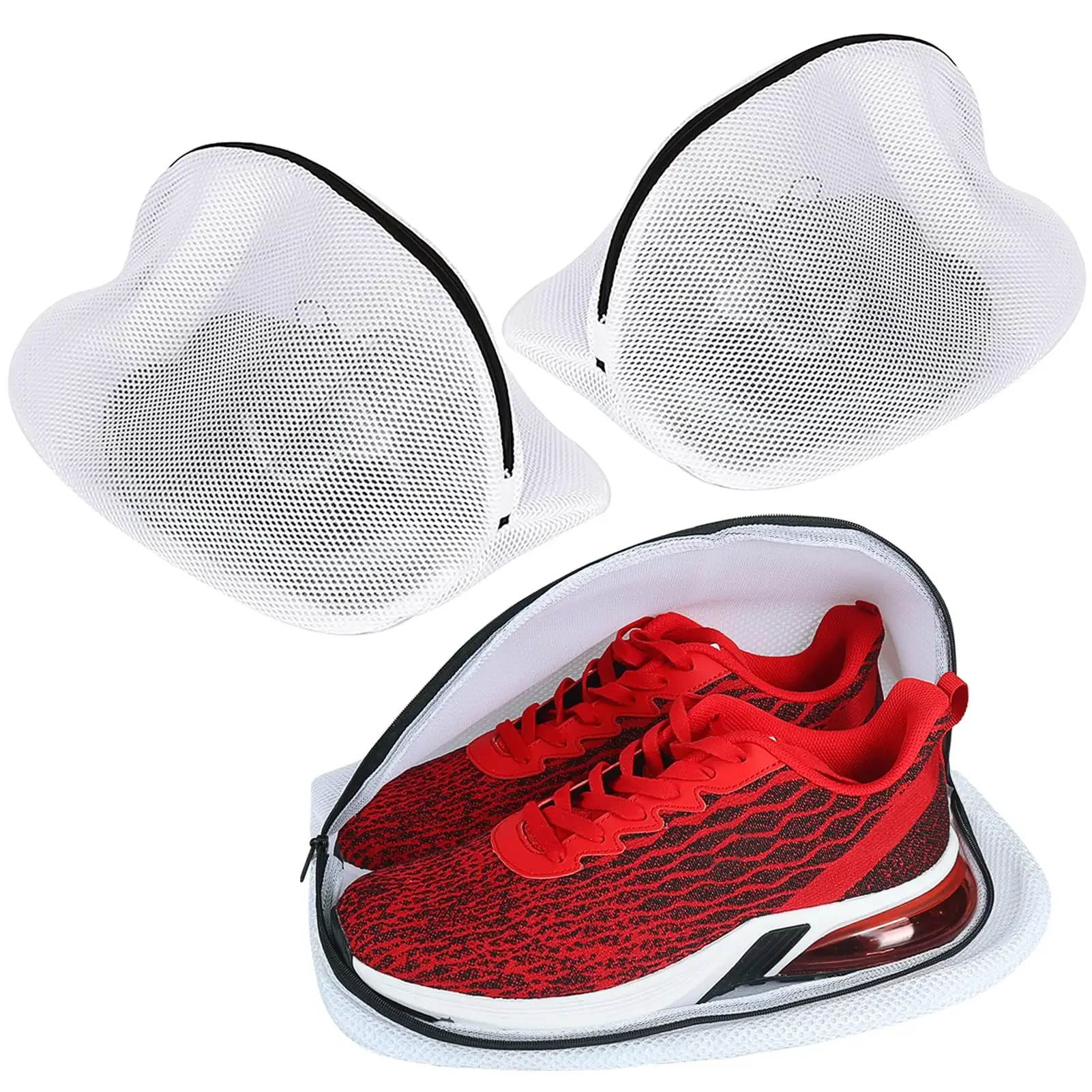 Shoe Washing Bag Mesh Storage Bag with Zip Closure for Sneakers Running Shoes Socks Bras Organizer