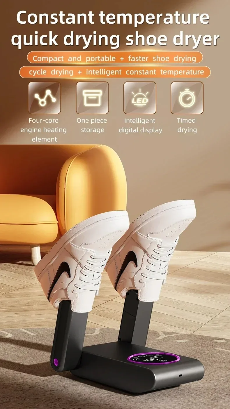 Elektrischer Schuhtrockner mit Heizung, Desodorierungsdesinfektionsmittel 360° ° Zyklusentfeuchtung 220V – Detail 14