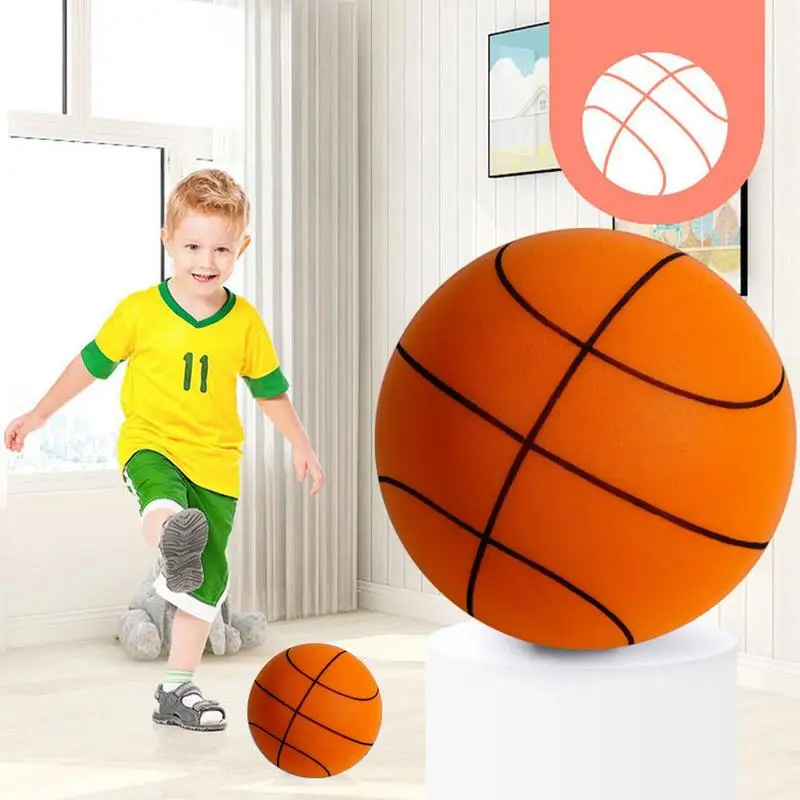 

Mute Bouncing Ball 24cm Indoor Silent Basketball Size 7 Outdoor Foam Toys kids Silent Bounce Football Children Sports Balls