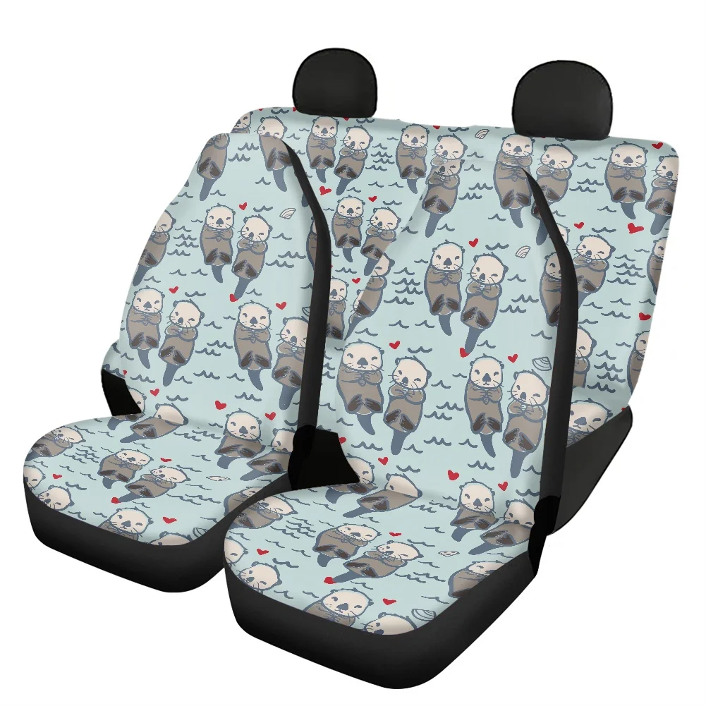 

Универсальные чехлы для автомобильных сидений INSTANTARTS с милым принтом морского ленивеца, комплект аксессуаров для автомобильного интерьера из 4 чехлов на передние и задние сиденья