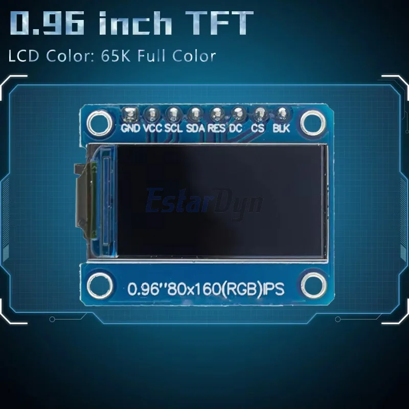 TFT Display 0.96 inch HD 65K For Arduio