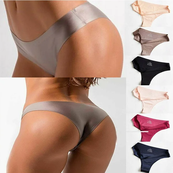 Swim Brief Seamless Bikini Women Sexy Thong Ice Silk Traceless T Underwear  Low Waist Lingerie Brief - Panties - AliExpress