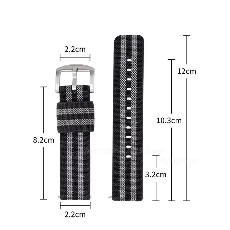 Military-Style Nylon Woven Elastic Watch Band - Army Green