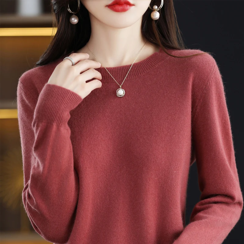 de cachemira de punto para mujer, jersey de lana de Merino 100%, Top de moda cuello en V, ropa de otoño, 2022 - AliExpress