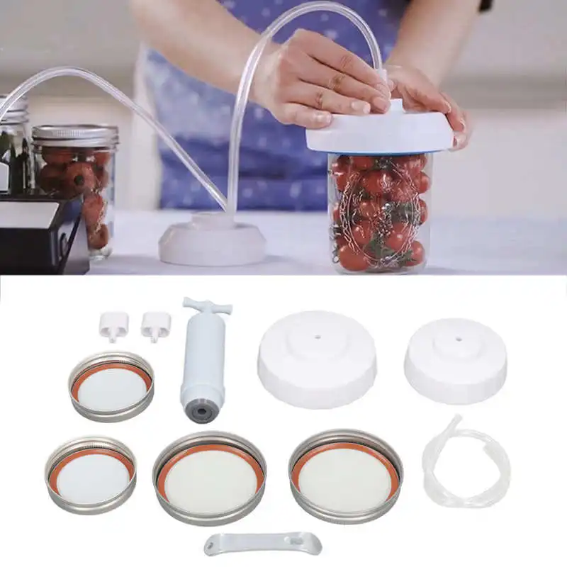 Mason Jar Vacuum Sealer Kit Jar Vacuum Sealing Accessory with Hose