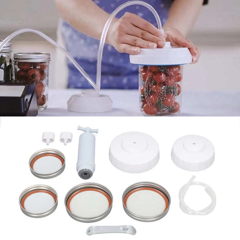 Mason Jar Vacuum Sealer Kit With Manual Portable Pump And Lid Opener
