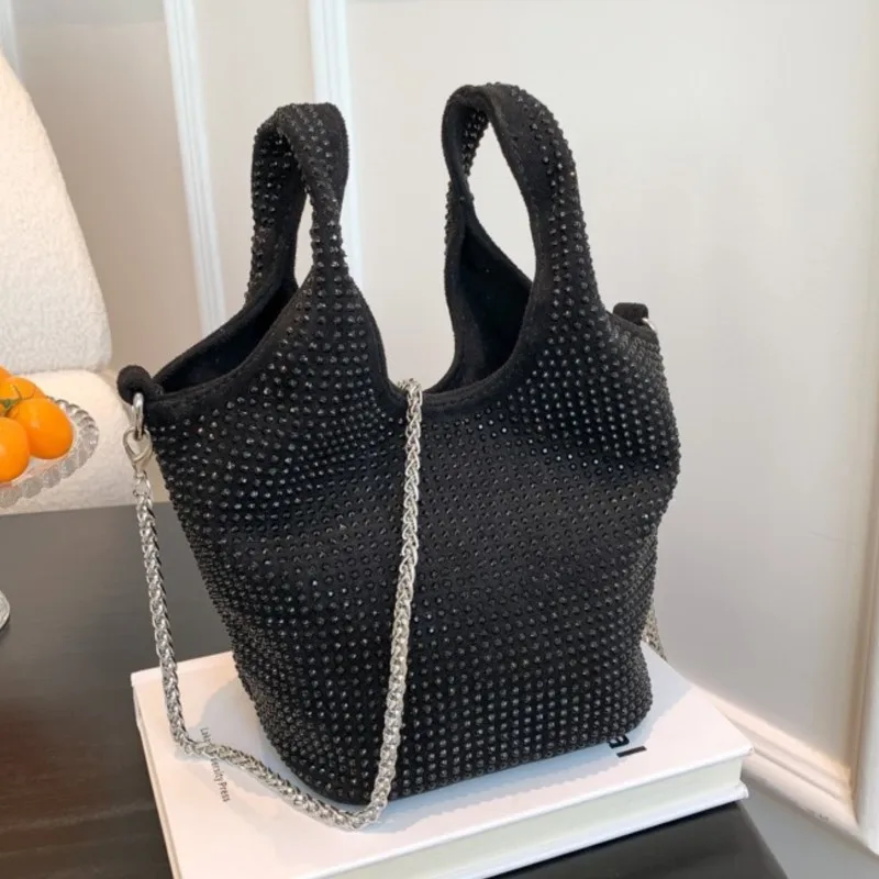 

2023 New Designer Rhinestones Bucket Bags Crossbody Bags for Women Messenger Bags Diamond Hobo Bags Handbags Female Shoulder Bag
