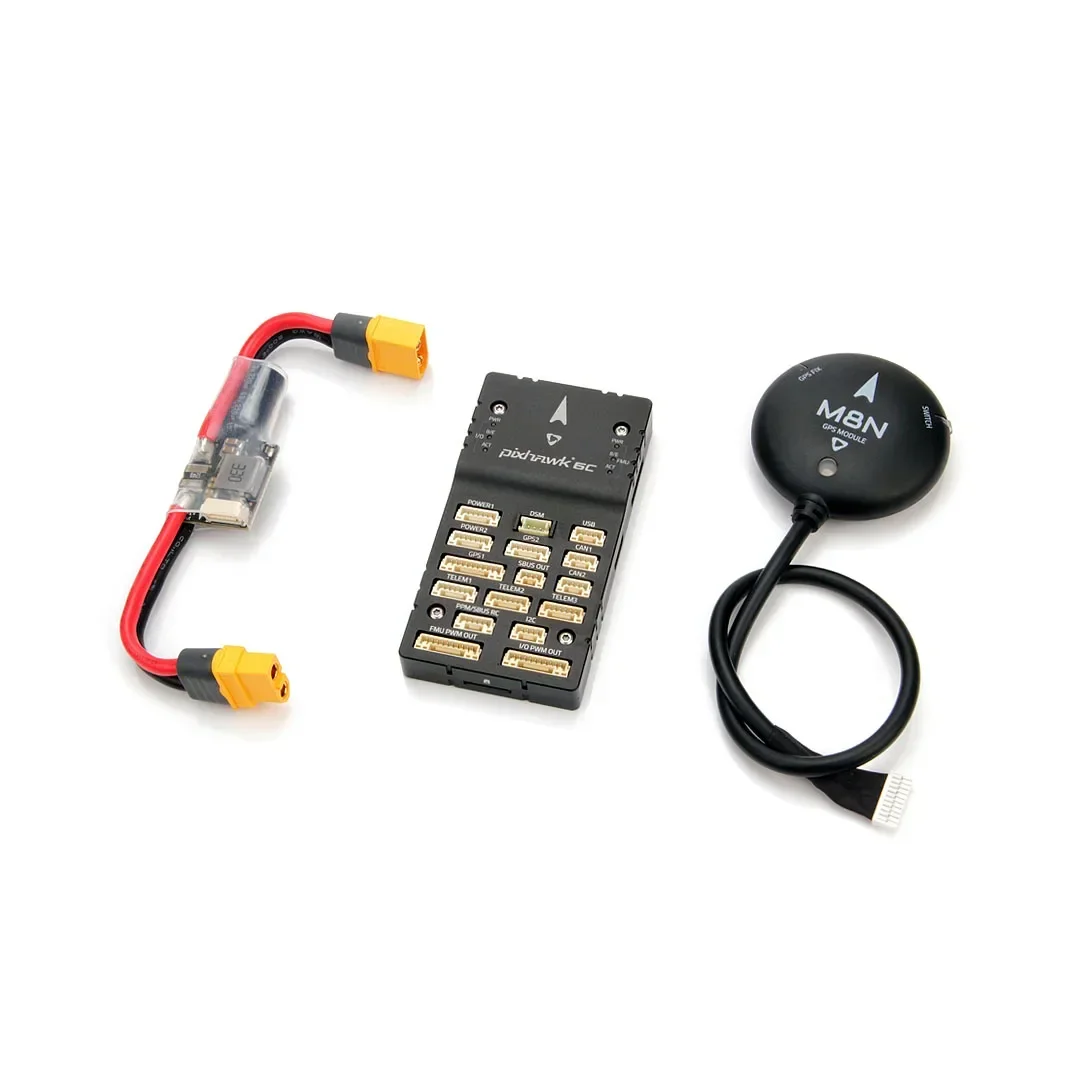 Holybro Pixhawk 6C Автопилот H743 Контроллер полета (алюминиевый корпус) Модуль питания PM02/PM07 M8N GPS для радиоуправляемых мультироторных самолетов thumbnail 2
