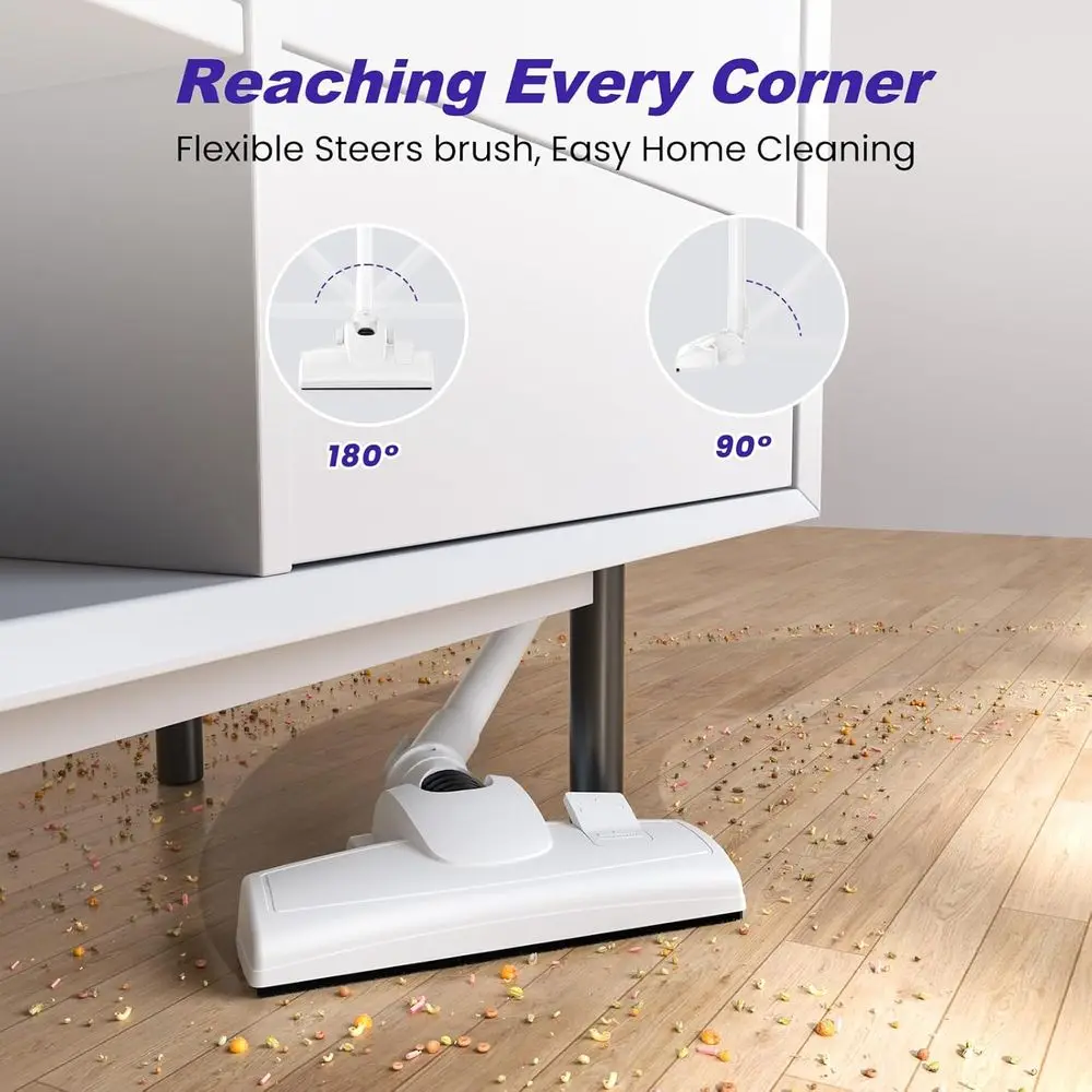 Electric Vacuum Cleaner 600W 22KPA Full-Size Stick Cleaner with 800ML Dual-Layer Cyclone Dust Cup, HEPA Filtration, Lightweight image 4