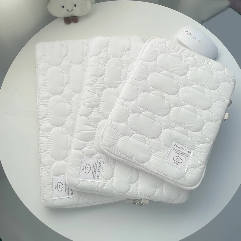Cloud Laptop Sleeve - Large Capacity Cotton Pouch with Embroidery Design