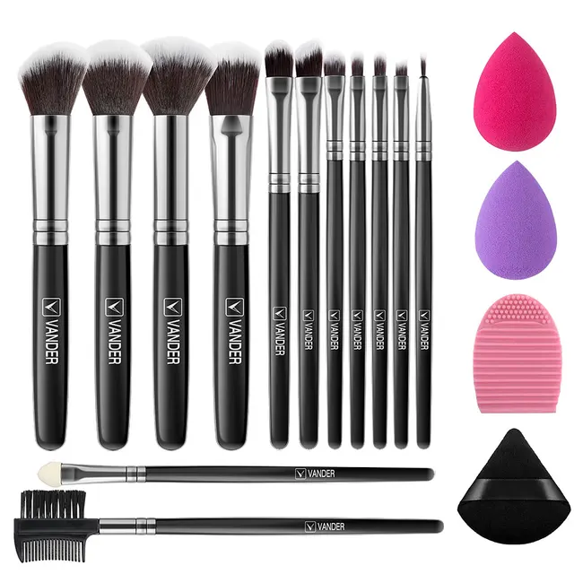 41515-87b8f4.jpg Makeup Brushes and Sponges Set, Soft Fluffy Makeup Brushes Set Eye Shadow Foundation Cosmetic Powder Blush Blending Beauty Tool