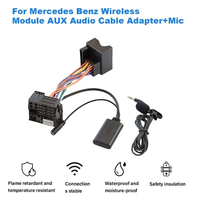 For Mercedes-Benz W169 W245 W203 5-12V Car Radio Stereo Harness Bluetooth  5.0 AUX IN Audio MP3 Music Adapter with Microphone - AliExpress