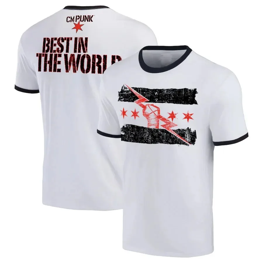 2024 Summer Men's 3D Printed Wrestler cm punk T-shirt