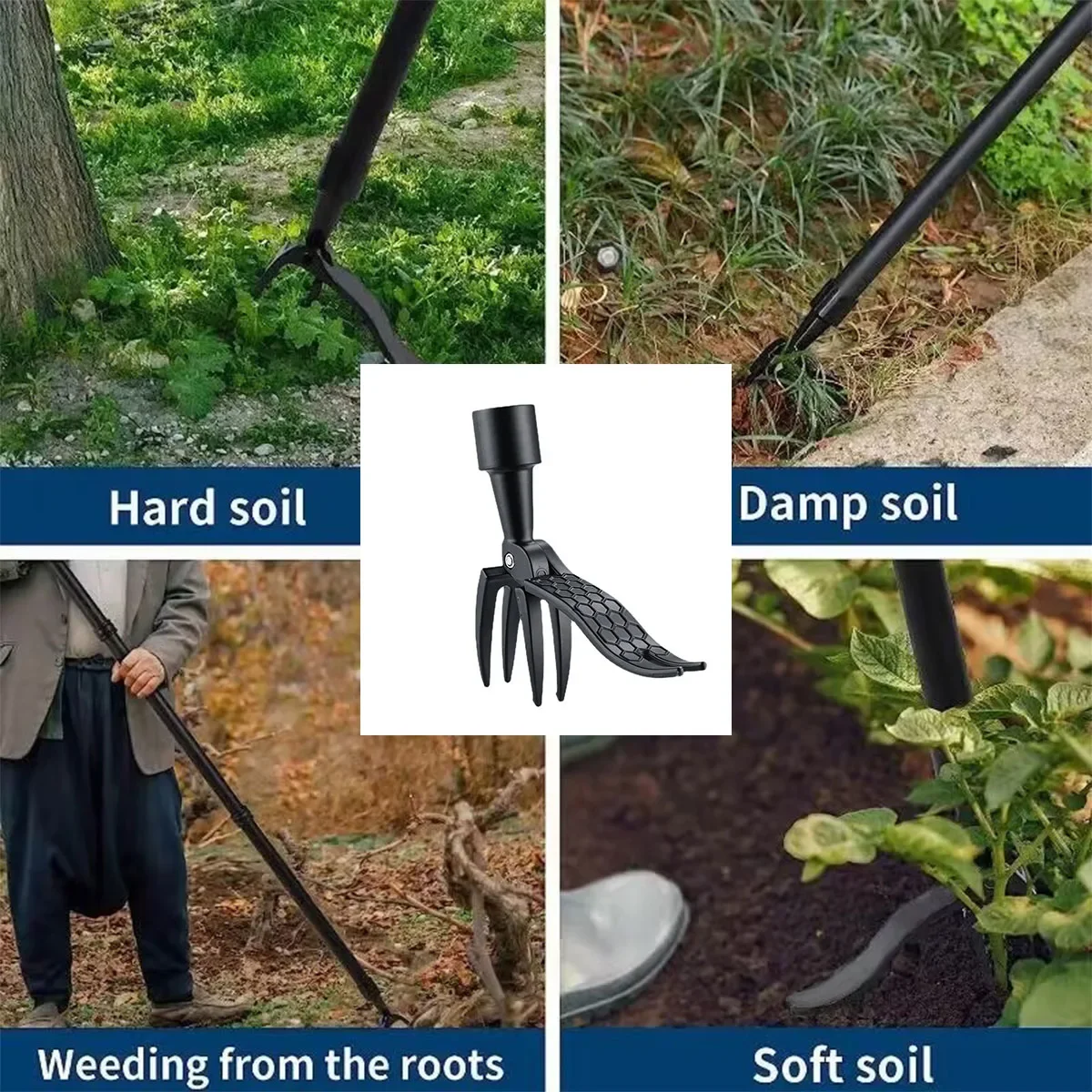 Stand Up Weed Puller Tool with Screw Holes Portable Weeding Head Replacement Gardening Digging Weeder Removal Accessory 3