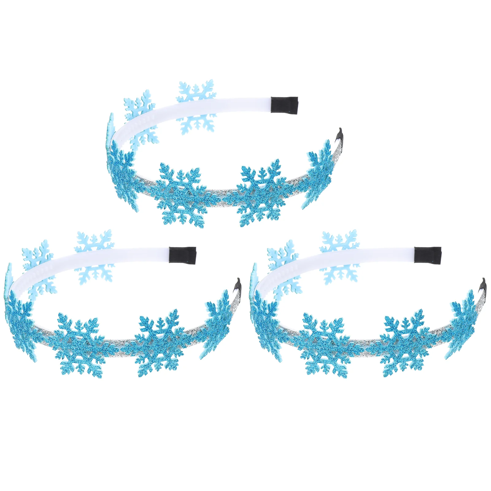 

3PCS Interesting Snowflake Head Hoops Party Winter Snowflake Hair Hoop Fun Hair Hoops