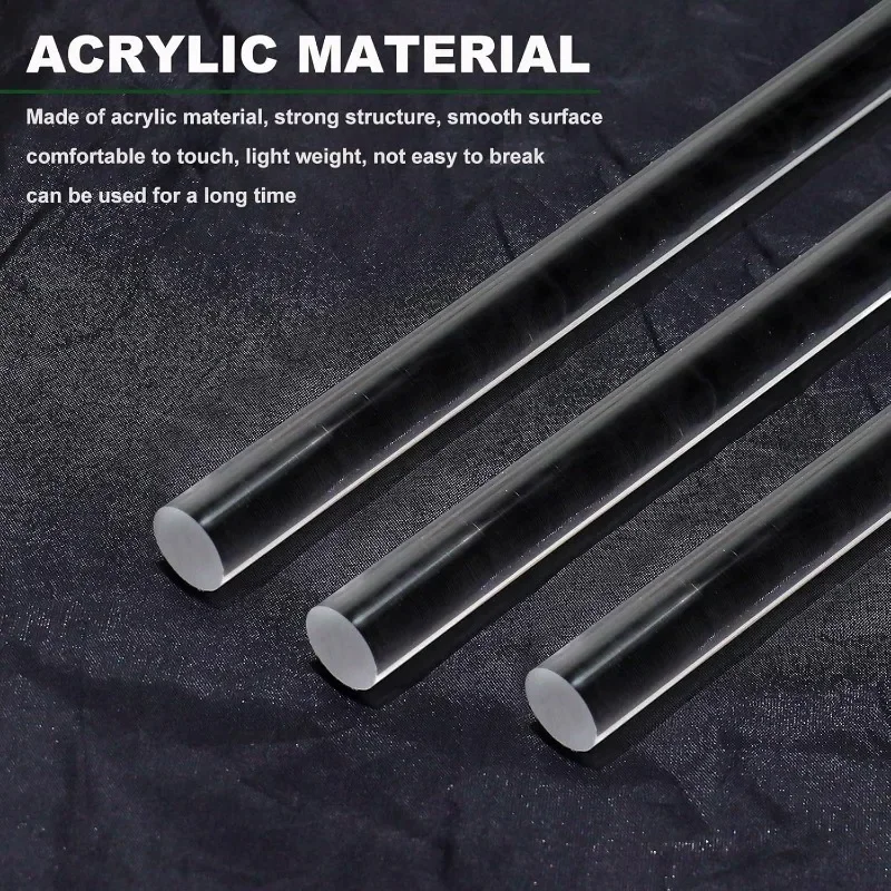 Naxilai Acrylic Sticks for Plants -18 Pcs Clear Acrylic Dowel Plastic Rods for DIY Crafts Candy, Cake, Dessert, Wedding,