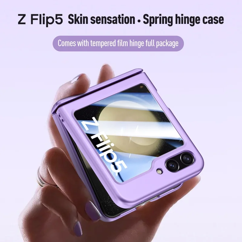 Magnetic Hinge Protection Hard PC Phone Cover For Samsung Galaxy Z Flip 5 5G Case Shockproof with Small Screen Protector