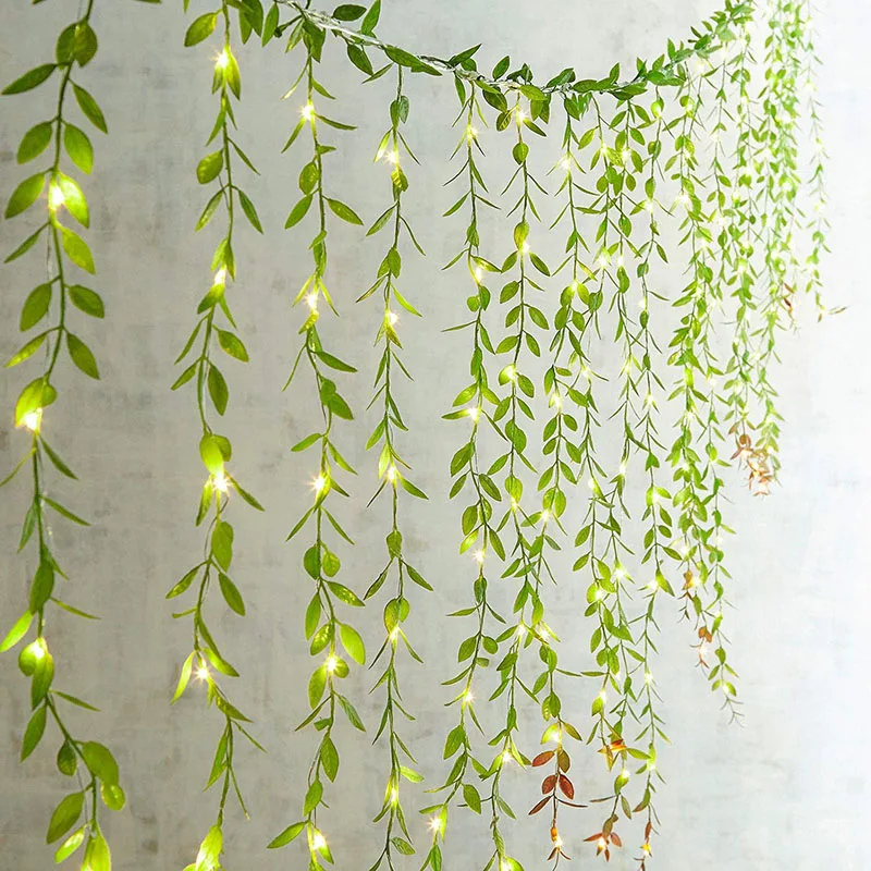 2.9ft Glowing in dark LED Artificial Hanging Plant Vine Home Wall