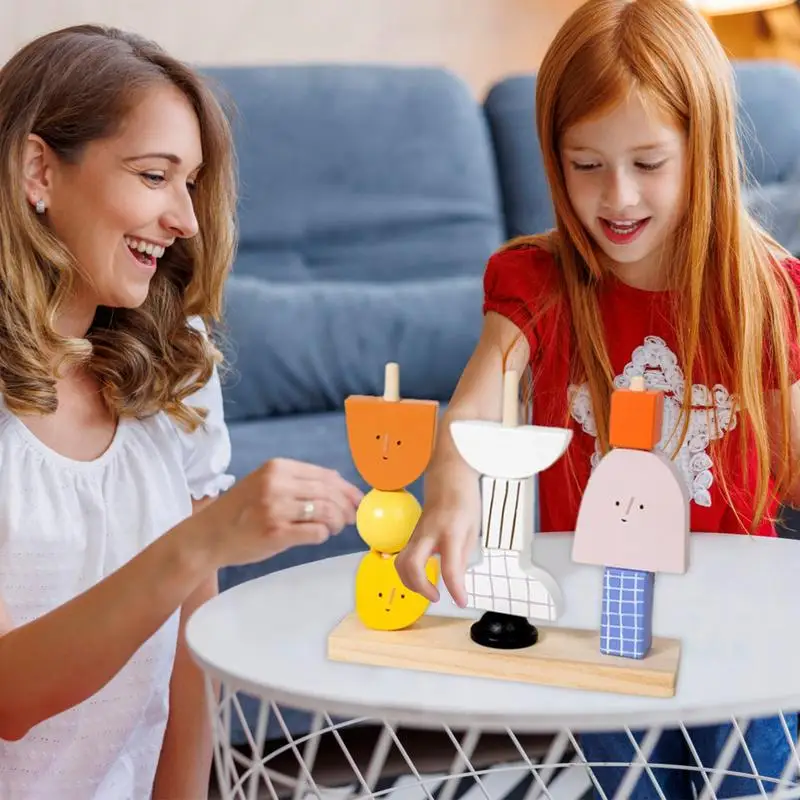 Stacking Toys For Toddler 1-3 Character Shaped Toddler Building Toys Color Sorting Sensory Novel Building Blocks Game