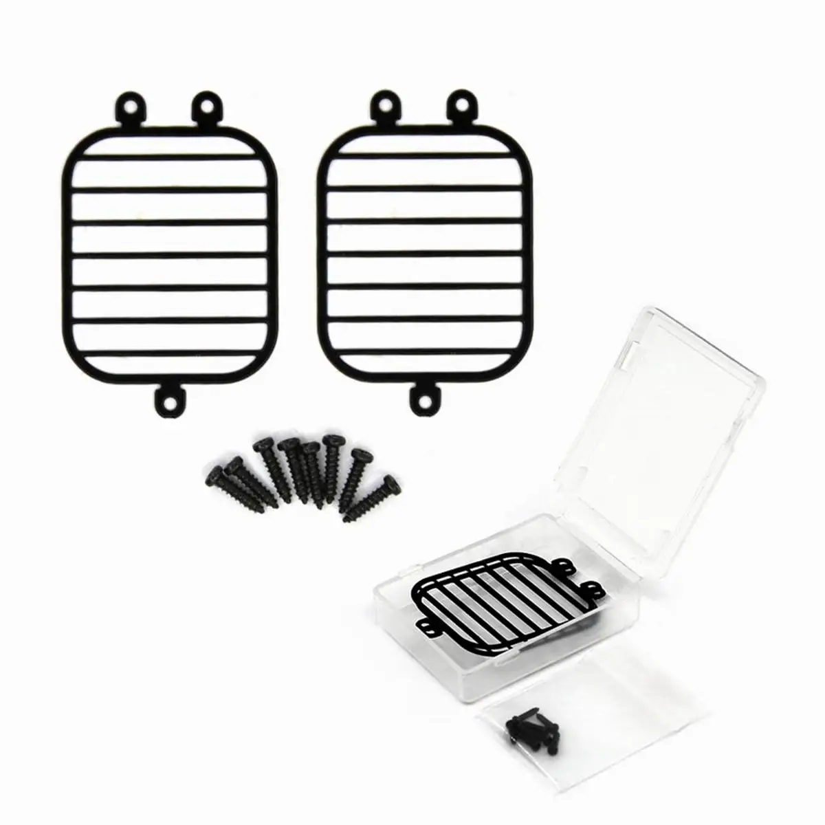 

2Pcs Metal Front Lamp Guards Light Cover for 1/10 RC Traxxas TRX6 G63 TRX4 G500