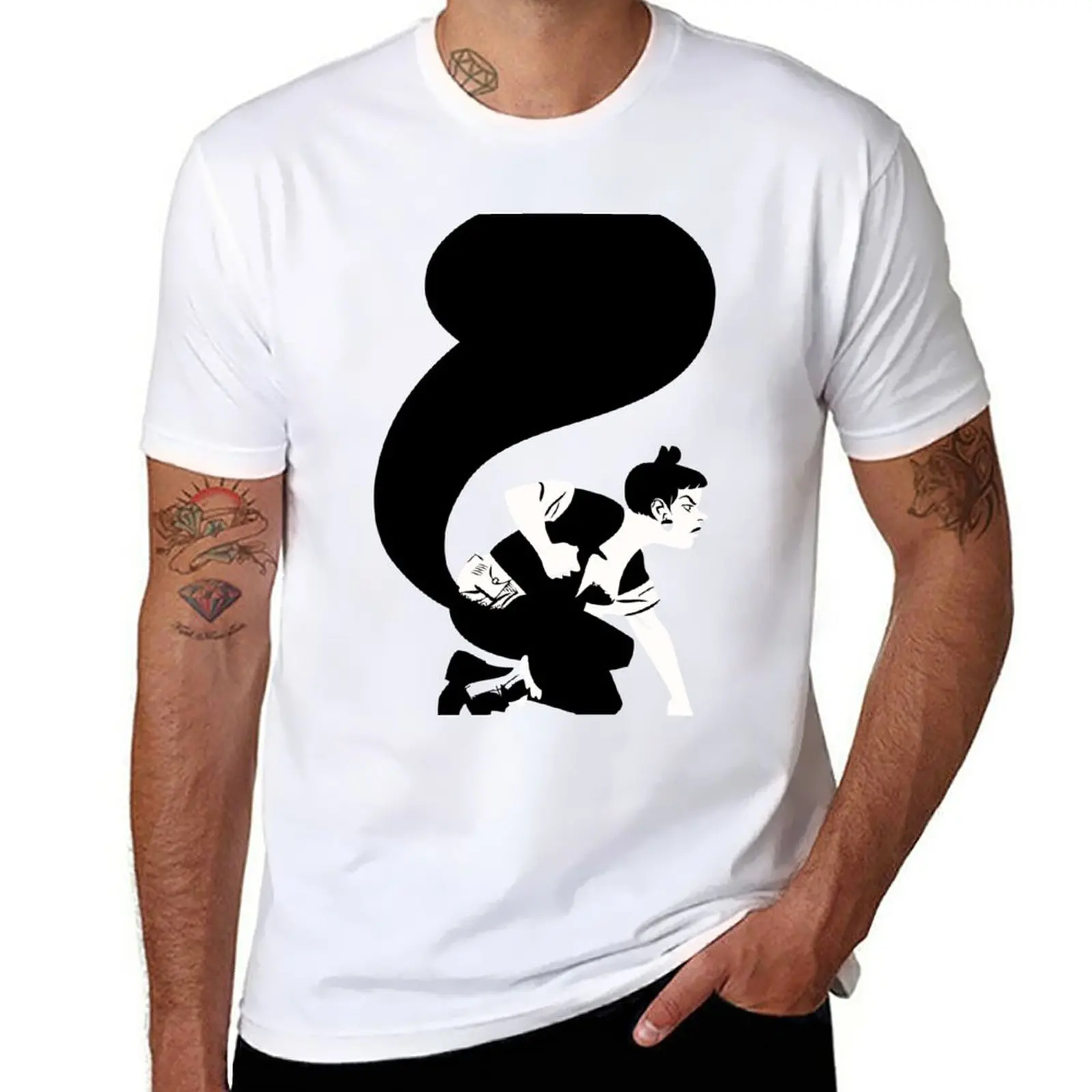 

New Squirrel Girl Silhouette T-Shirt oversized t shirts graphics t shirt Tee shirt Short sleeve plain black t shirts men