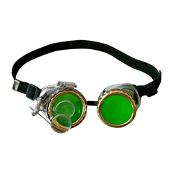 Enhanced Steampunk Vintage Goggles for Cosplay and Rave Parties - Unisex Fancy Dress Costume Accessory (Green)