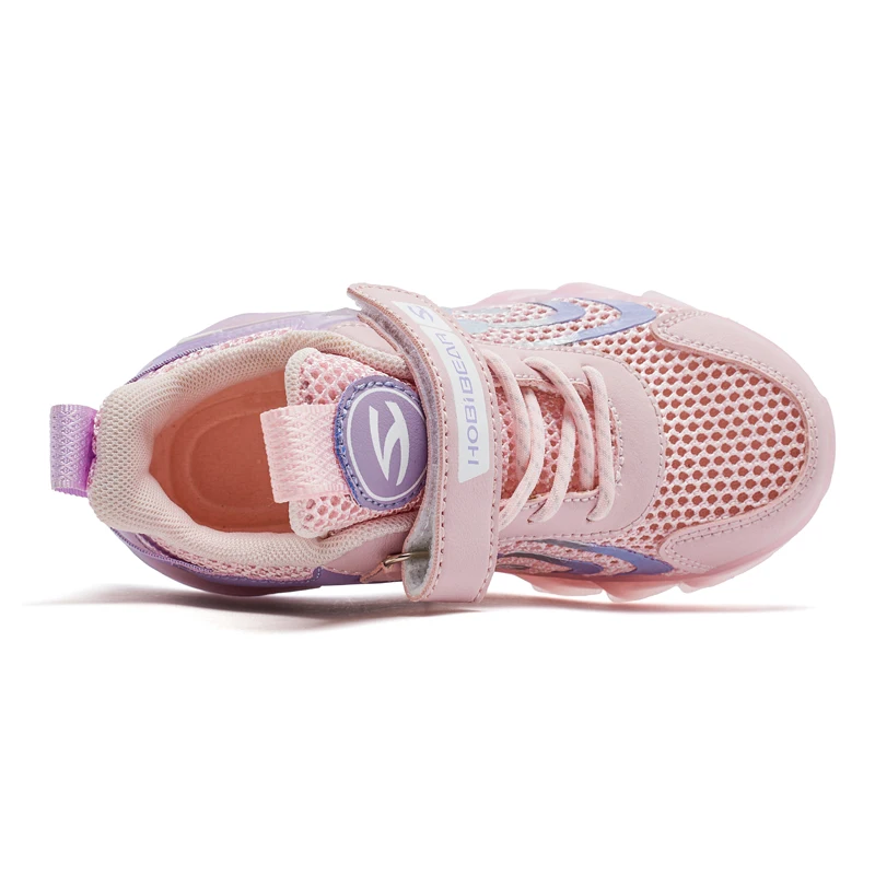 Breathable Kids Sneakers Pink Non Slip Casual Shoes