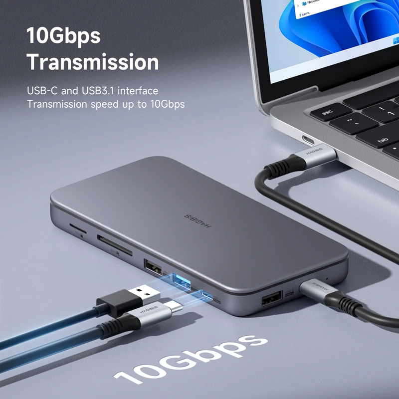 Hagibis-docking Station para Windows Mac os Hub Usb c Gabinete Ssd M.2 Nvme Sata 4k Compatível com Hdmi 100w pd Usb 3.1 em 1 - Imagem 4