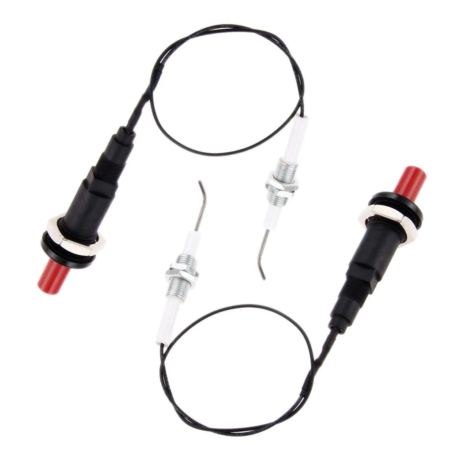 Grill Ignition System 2 Set Propane Push Button Piezo Igniter w/Threaded Ceramic Electrode Ignition Plug for Gas Fireplace/Oven/Heater/Kitchen lgniter