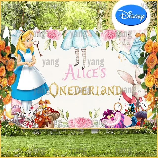 Alice in Wonderland Birthday Party Set, Party Package, Personalized Alice  Backdrop, Complete Set, Vinyl Backdrop, Stickers, Decorations 